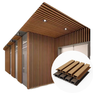 Grille décorative en matériau composite WPC de style moderne, imperméable et ignifuge, pour hall d'hôtel, mur de fond de télévision, usage domestique et hospitalier - Product Image 2