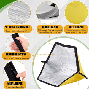 <span class=keywords><strong>Four</strong></span> <span class=keywords><strong>solaire</strong></span> portable de luxe avec batterie de cuisine complète, grilles de déshydratation et thermomètre, idéal pour le camping et les activités de plein air - Product Image 4
