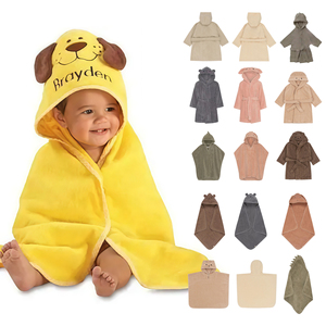 Poncho de plage pour bébé brodé sur mesure et à prix abordables couvertures à capuche pour bébé <span class=keywords><strong>serviette</strong></span> de douche portable pour bébé - Product Image 1