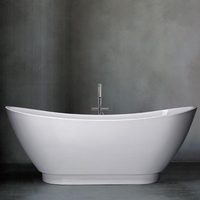 Baignoire autoportante pour salle de bain, baignoire autoportante en acrylique artificiel