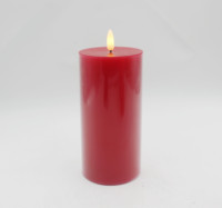 Bougies sans flamme pilier led à piles/mèche mobile pilier sans flamme bougies pilier led rouge