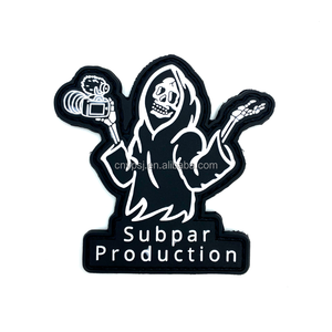 Bán buôn tùy chỉnh 2D/3D PVC vá sọ phát sáng trong bóng tối mềm PVC cao su vá - Product Image 5