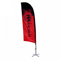 Drapeau de plage personnalisé en fibre de verre télescopique avec logo imprimé sur tissu non tissé – Offre promotionnelle pour publicité