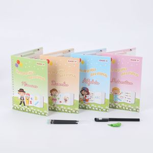 Y622 4pcs Cahier de calligraphie réutilisable en spirale pour l'apprentissage de l'écriture manuscrite en portugais pour enfants d'âge préscolaire – Cahier magique d'écriture - Product Image 3