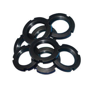 Tuercas de bloqueo redondas ranuradas de acero al carbono de óxido negro personalizadas DIN 981 M25 para rodamientos y automoción - Product Image 3