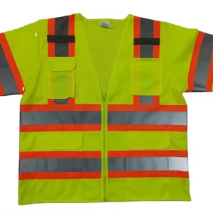 HBC Supplier Wholesale Reflective Safety Vest Mesh Polyester Breathable Construction Working Reflective Safety Vest