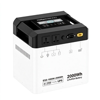 Générateur solaire tout-en-un 1000W avec batterie LiFePO4 2000Wh, alimentation de secours mobile pour la maison