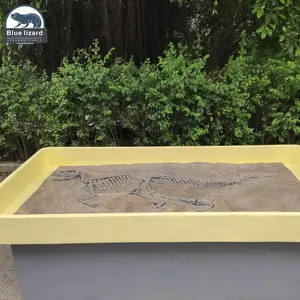自贡蓝蜥蜴高品质原始尺寸恐龙挖掘动物龙化石挖掘