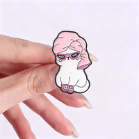 Bros Enamel Figur Kucing Beraksesori Fashion, Lencana Logam Hewan yang Menarik untuk Dekorasi Pakaian dan Tas Ransel, Ornamen Unik