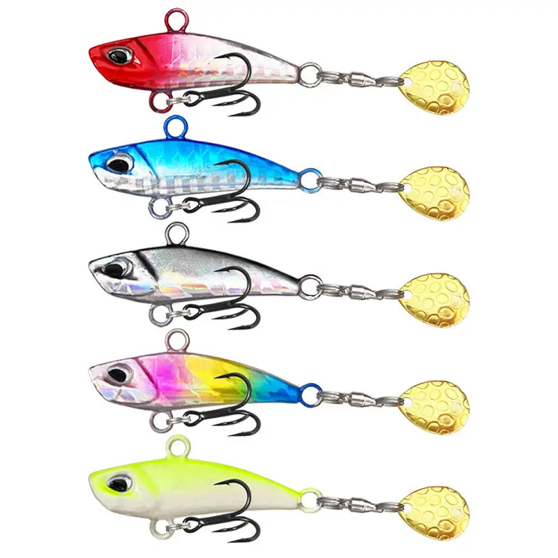 Colher vibratória de metal para pesca, isca de pesca com lantejoulas, isca dura vibratória para pesca, equipamento para pesca, 7g, 10g, 15g, 20g, truta de água doce