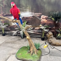 Lézard bleu Jungle Animal grandeur nature Animatronic Animal oiseau perroquet modèle simulé perroquet pour décor de lieu Commercial