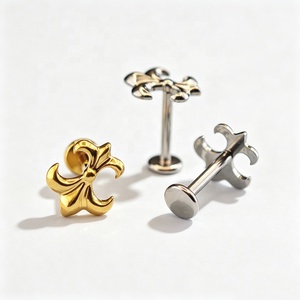 Boucles <span class=keywords><strong>d</strong></span>'oreilles en titane ASTM F136 non filetées, en forme <span class=keywords><strong>d</strong></span>'ancre de pirate, bijoux de corps tendance, vente en gros - Product Image 5