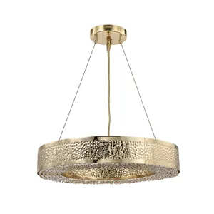 New Modern Gold Luxury Crystal Copper Villa Living Room Chandelier Pendant Lights