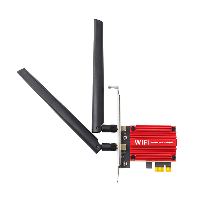 Wifi7 Openwrt PCI-E Wireless Network Card 2.4G/5GHz/6GHz Dual Band External Pcie Wifi Adapter for Desktop Win10/11