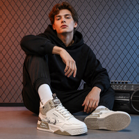 Chaussures de sport de basket-ball respirantes en maille pour hommes, nouveau design, confortables, à lacets, dessus en PU, mocassins tendance, été, automne, hiver
