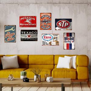 Paquete de Letreros Metálicos Vintage para Garaje, Letreros Decorativos Retro de Gasolinera/Route 66/Mustang, Decoración de Pared para Cuarto de Hombre - Product Image 6