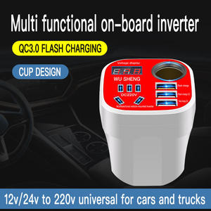 Adaptador de Encendedor de Cigarrillos para Auto, Doble Cargador <span class=keywords><strong>USB</strong></span> Impermeable, Toma de Corriente, Salida de CA 12V 220V - Product Image 3
