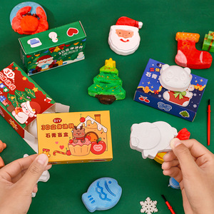 Kit de peinture sur plâtre DIY de Noël, boîte surprise, figurines 3D de Père Noël et bonhomme de neige à colorier, cadeau artisanal <span class=keywords><strong>pour</strong></span> enfants, vente <span class=keywords><strong>en</strong></span> gros - Product Image 2
