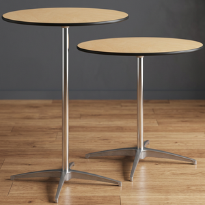 Modern Round Wooden 2-Seater Cocktail <b>Table</b> for Home <b>Bar</b> and Outdoor Use - Product Image 1