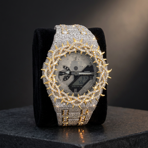 Reloj de Lujo para Mujer con Bisel de Diamantes, Pantalla Digital, Esfera de Cristal, Correa de Acero Inoxidable, Caja Redonda de 38 mm - Product Image 3