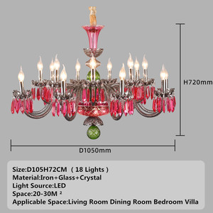Lampada pendente in cristallo di colore stile francese per soggiorno di lusso europeo ristorante camera da letto per ragazze Villa salone di bellezza <span class=keywords><strong>lampadario</strong></span> - Product Image 2