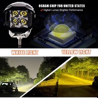 Nuevo diseño, luz de trabajo LED ámbar/blanca de 4 pulgadas, luz de conducción de tirador lateral, accesorios de coche, luz Led para Jeep