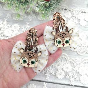 2024 noël enfants pinces à cheveux 2 pièces/ensemble épingles à cheveux pour enfants bébé pince à pain d'épice accessoires de cheveux de noël - Product Image 4