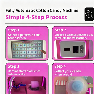 Distributeur automatique de barbe à papa commercial entièrement automatique, machine à guimauves colorées, équipement de vente libre-service sans personnel - Product Image 2