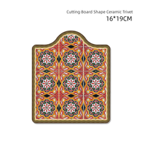 Vente en gros Maroc Planche à découper en forme de dessous de plat chauffant en céramique avec liège Sublimation personnalisée Carrelage Italie Napperon en céramique