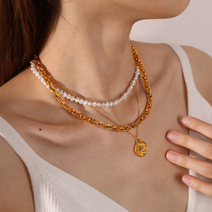 European American Hip Hop Chunky Chain Jewelry <b>Set</b> Zinc Alloy Unisex Party Fashion <b>Bracelet</b> Necklace Geometry Design - Product Image 4