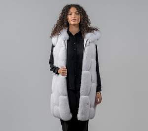 Mode luxe femmes véritable fourrure de renard <span class=keywords><strong>gilet</strong></span> manteau avec capuche hiver mode épais chaud <span class=keywords><strong>Long</strong></span> véritable fourrure <span class=keywords><strong>gilet</strong></span> - Product Image 5