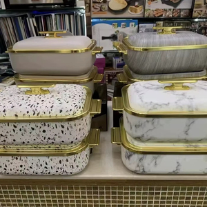 Olla térmica rectangular <span class=keywords><strong>de</strong></span> 4L con diseño <span class=keywords><strong>de</strong></span> madera único para calentar comida, ideal para la cocina del hogar. - Product Image 1