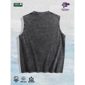 Summer Vibes Impreso Chaleco lavado US Local Warehouse 3 colores Algodón Transpirable T - Product Image 5