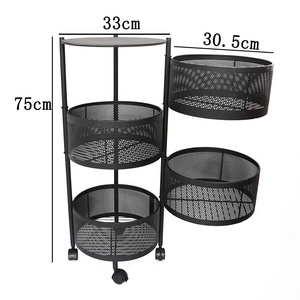 Estantes giratorios circulares de 4 capas para el baño, estantes de almacenamiento de 4 niveles para verduras, frutas y aperitivos - Product Image 1