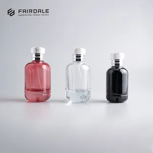 Bouteille de pulvérisation de parfum vide en verre transparent noir avec capuchon magnétique, flacon de 100ml