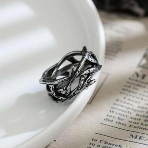 Vintage personal isierte Edelstahl Kronen <span class=keywords><strong>ring</strong></span> Herrenmode versilbert Jesus Dornen - Product Image 3