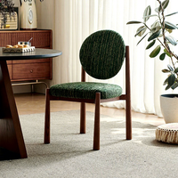 Chaise Bailey style vintage français rétro, dossier en bois massif, chaise de salle à manger avec revêtement en tissu, mobilier de maison, nouveauté 2025 pour salon
