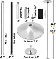 ZJFIT Sport Fitness Private Label Portable Stripper Outfits Pole Dance Dancing Tube Pole with Stage Accessories