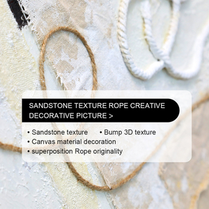Decorazione Moderna per <span class=keywords><strong>Soggiorno</strong></span>, Dipinto a Olio Astratto in <span class=keywords><strong>Bianco</strong></span> <span class=keywords><strong>e</strong></span> <span class=keywords><strong>Nero</strong></span>, Arte Murale 3D in Corda di Cotone Fatta a Mano - Product Image 4