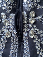 Veste de costume en diamant sexy tenue de scène mini robe de club formelle blazer de soirée manteaux robe blazer en strass pour femmes