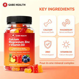 Gummies Cal <span class=keywords><strong>Mag</strong></span> Zinc D3 en gros, 60 unités, Calcium Magnésium Zinc pour os, nerfs et muscles forts, 3 saveurs de fruits, pour femmes et hommes, OEM - Product Image 3