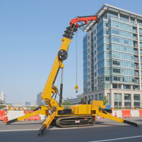 Nouvelle grue araignée mobile JCPROTECH 8T 10T certifiée CE, hauteur de levage 21m, 76KW, avec nacelle pour le levage de verre, pour travaux extérieurs en bâtiment