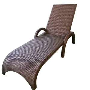 Hoge Kwaliteit Moderne Stijl Rotan/Rieten Ligstoel Terras Strandstoel Voor Buitengebruik Voor Zwembad Villa Binnenplaats Strand