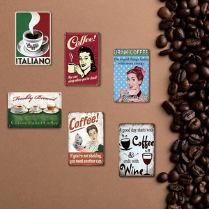 Letrero Metálico de Café Italiano Recién Hecho, Decoración de Pared para Cafetería, Hogar, Cocina, Bar u Oficina, con Diseño de Cappuccino, Espresso y Latte - Product Image 4