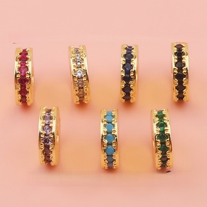 Micro pavé <span class=keywords><strong>de</strong></span> cuentas espaciadoras <span class=keywords><strong>de</strong></span> Zirconia cúbica, venta al por mayor, fabricación <span class=keywords><strong>de</strong></span> joyas DIY, pulsera con cuentas, abalorio con hallazgos <span class=keywords><strong>de</strong></span> latón para mujer - Product Image 4