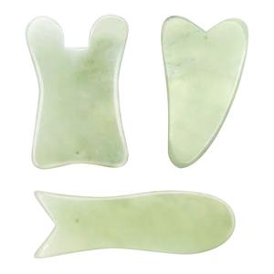 Mejor precio 100% Natural Anti-envejecimiento verde Jade masajeador Facial Xiuyan Jade Gua Sha terapia Control de sincronización masaje facial adelgazante - Product Image 1