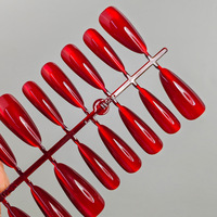 Vente en gros de faux ongles en gel pressés personnalisés, 30 pièces, effet œil de chat, réutilisables, couleur unie, faux ongles avec emballage personnalisé