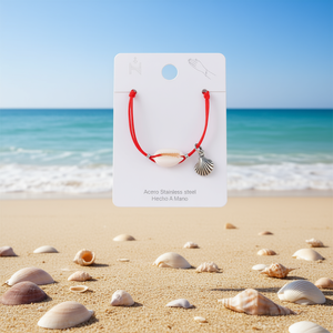 Red Elastic Seashell <b>Bracelet</b> Stainless Steel Handmade Fashion Charm <b>Bracelet</b> - Product Image 3