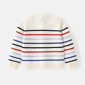 <span class=keywords><strong>Pull</strong></span> en tricot rayé colorblock confortable pour bébé garçon et fille, col rond, décontracté, automne-hiver - Product Image 4