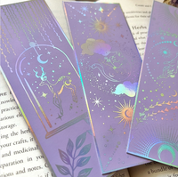 Marque-pages personnalisés en feuille d'or céleste pour les amateurs de livres, marque-pages mystiques lune et soleil en carton découpé au laser, vente en gros